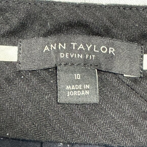 Ann Taylor Womens Devin Fit Blue Floral Print Straight Leg Stretch Pants Size 10 - Picture 14 of 16